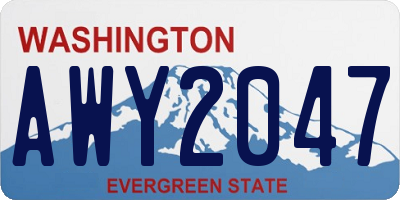 WA license plate AWY2047