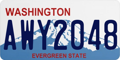 WA license plate AWY2048