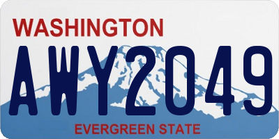 WA license plate AWY2049