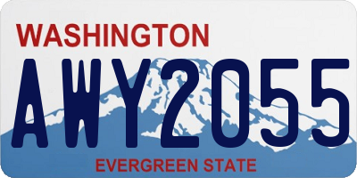 WA license plate AWY2055