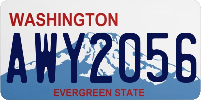 WA license plate AWY2056