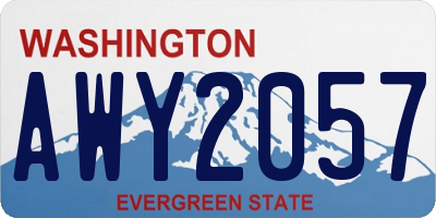 WA license plate AWY2057