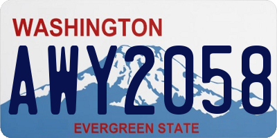WA license plate AWY2058