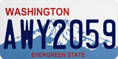 WA license plate AWY2059