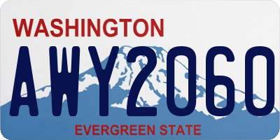 WA license plate AWY2060