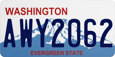 WA license plate AWY2062
