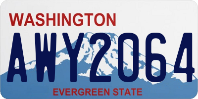 WA license plate AWY2064
