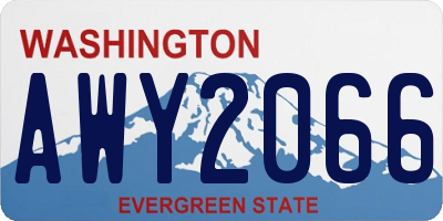 WA license plate AWY2066
