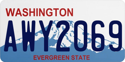WA license plate AWY2069