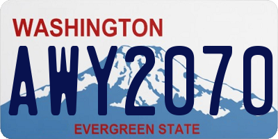 WA license plate AWY2070