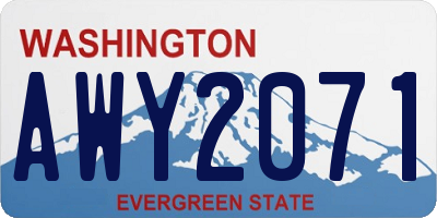 WA license plate AWY2071