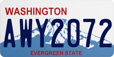 WA license plate AWY2072