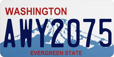 WA license plate AWY2075