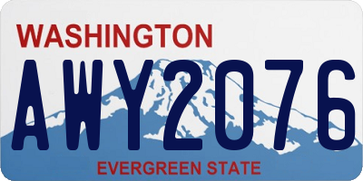 WA license plate AWY2076