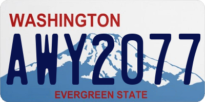 WA license plate AWY2077