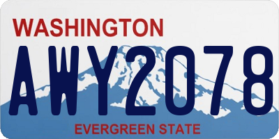 WA license plate AWY2078