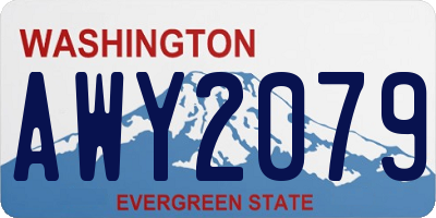 WA license plate AWY2079