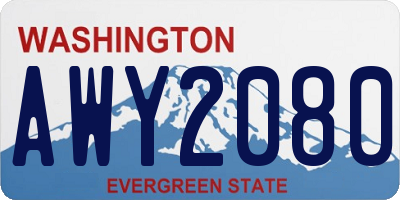 WA license plate AWY2080