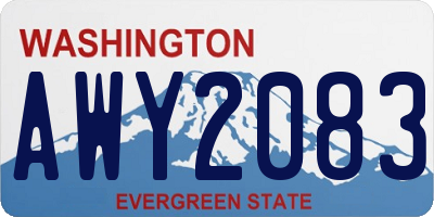 WA license plate AWY2083