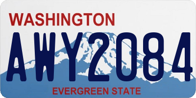 WA license plate AWY2084