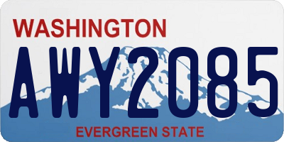 WA license plate AWY2085