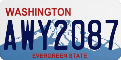 WA license plate AWY2087