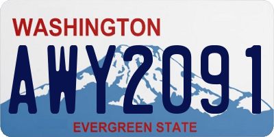 WA license plate AWY2091