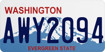 WA license plate AWY2094