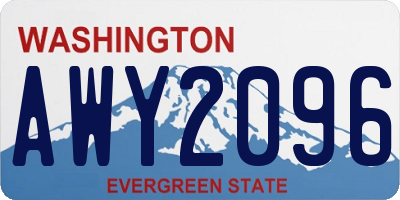 WA license plate AWY2096