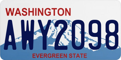WA license plate AWY2098