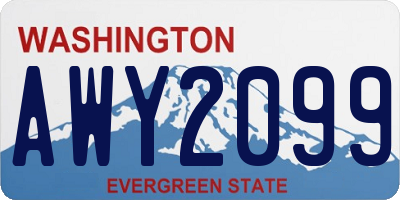 WA license plate AWY2099