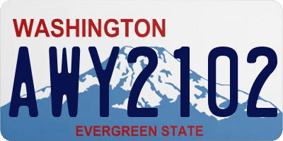 WA license plate AWY2102