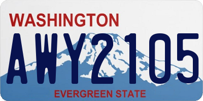 WA license plate AWY2105