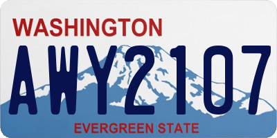 WA license plate AWY2107