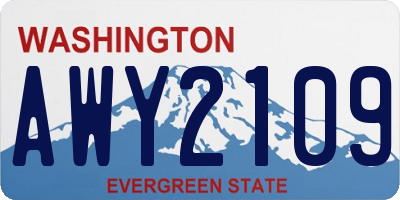 WA license plate AWY2109