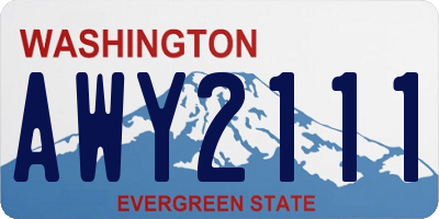 WA license plate AWY2111