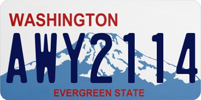 WA license plate AWY2114