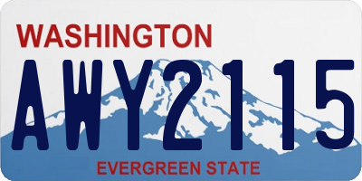 WA license plate AWY2115