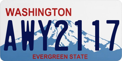 WA license plate AWY2117