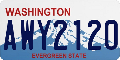 WA license plate AWY2120
