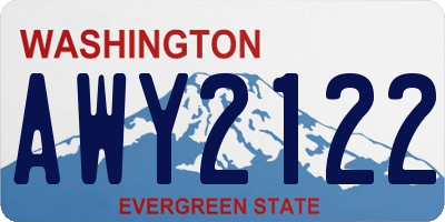 WA license plate AWY2122
