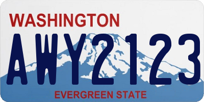 WA license plate AWY2123