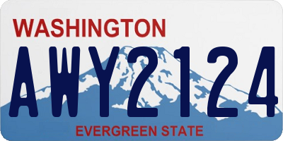 WA license plate AWY2124