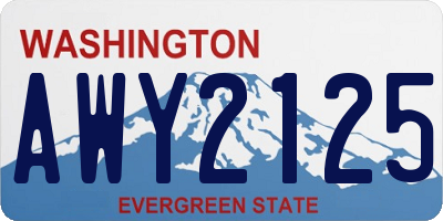 WA license plate AWY2125