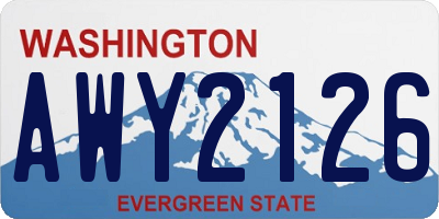 WA license plate AWY2126