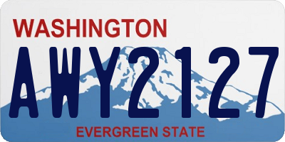WA license plate AWY2127