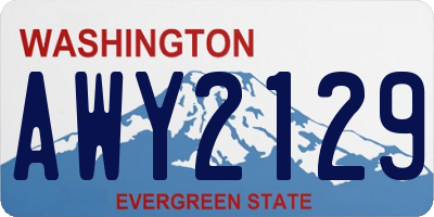 WA license plate AWY2129