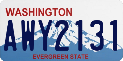 WA license plate AWY2131