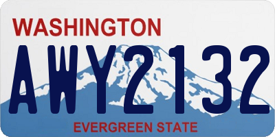 WA license plate AWY2132