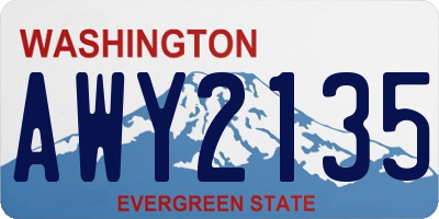 WA license plate AWY2135